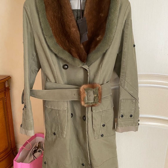 ERMANNO SCERVINO PARKA WITHREAL MINK FUR